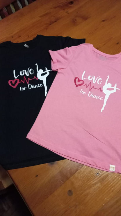 Love for Dance - Short sleeve  T-Shirt ( White / Pink / Black)